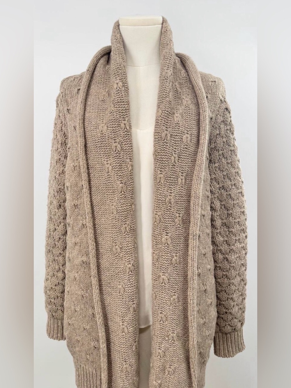 Vince Camel Yak & Wool Oversized Open Cardigan Sweater Shawl Cardi Chunky Knit S